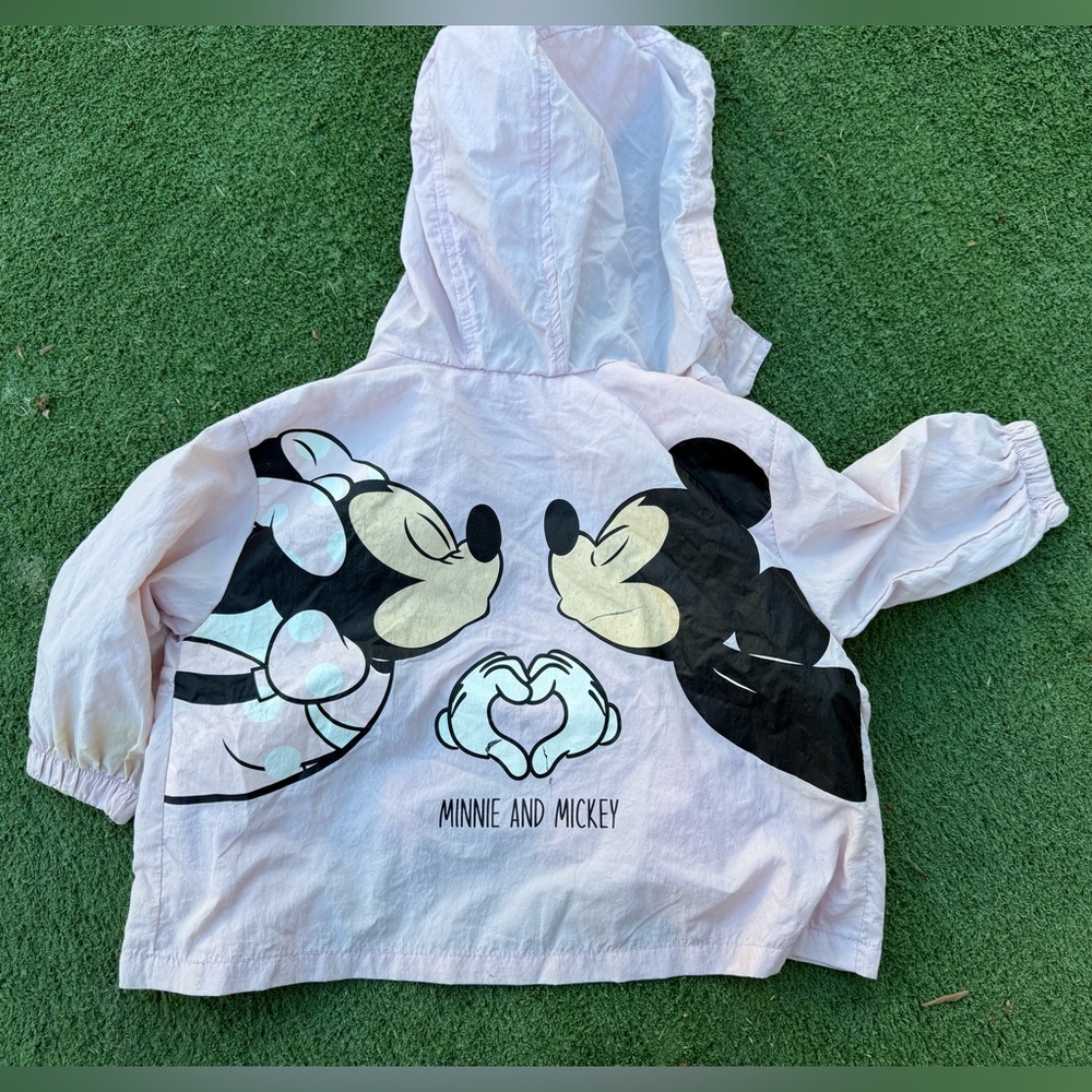 Zara Kids White Hoodie with Mickey and Minnie Design